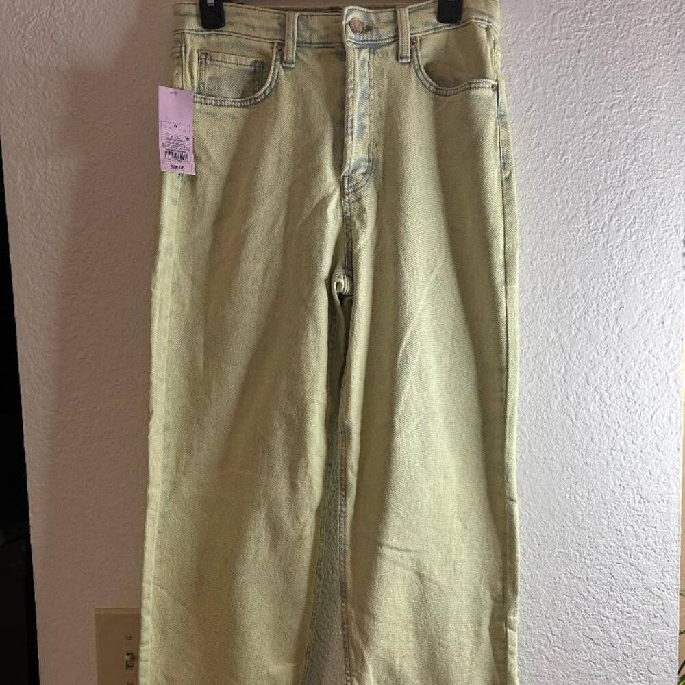Wild Fable Acid Wash Yellow Denim Highest Rise 90s Straight Jeans Size 6/28